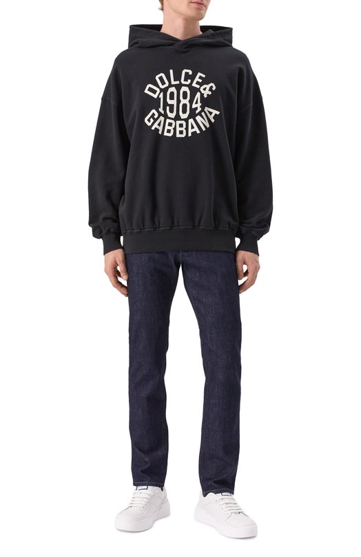 Хлопковое худи Dolce & Gabbana G9BFXT/G7N0Q Чёрный  G9BFXT/G7N0Q Фото 2