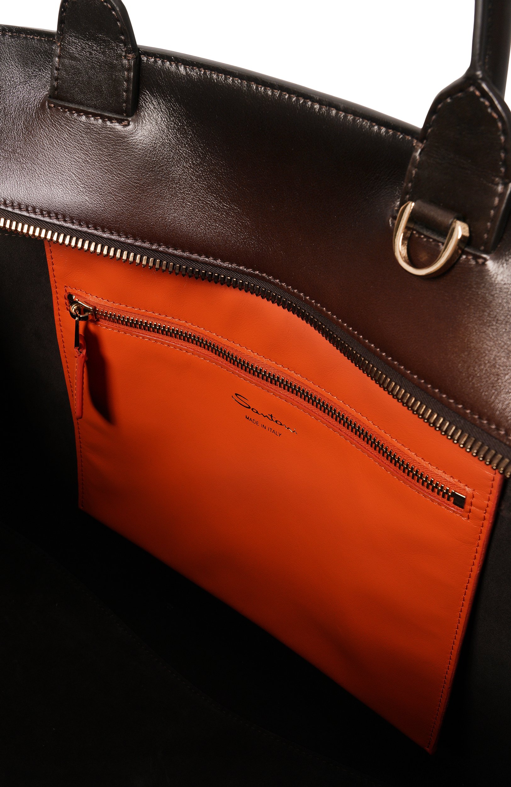 Сумка SANTONI темно-коричневого цвета по цене 365000 руб., арт. UIBGA3110DB-HVPL, фото 4 Сумка SANTONI, арт. UIBGA3110DB-HVPL, фото 4