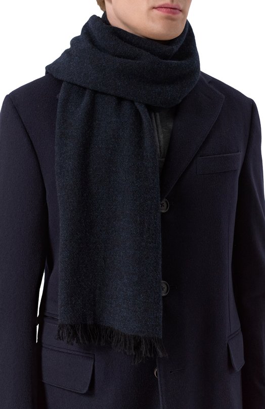 Кашемировый шарф Kiton USCIACK0255H05 Синий  USCIACK0255H05 Фото 2