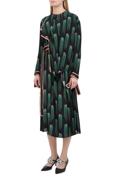 Шелковое платье STELLA MCCARTNEY зеленого цвета по цене 189500 руб., арт. 602197/SPA33, фото 3 Шелковое платье STELLA MCCARTNEY, арт. 602197/SPA33, фото 3