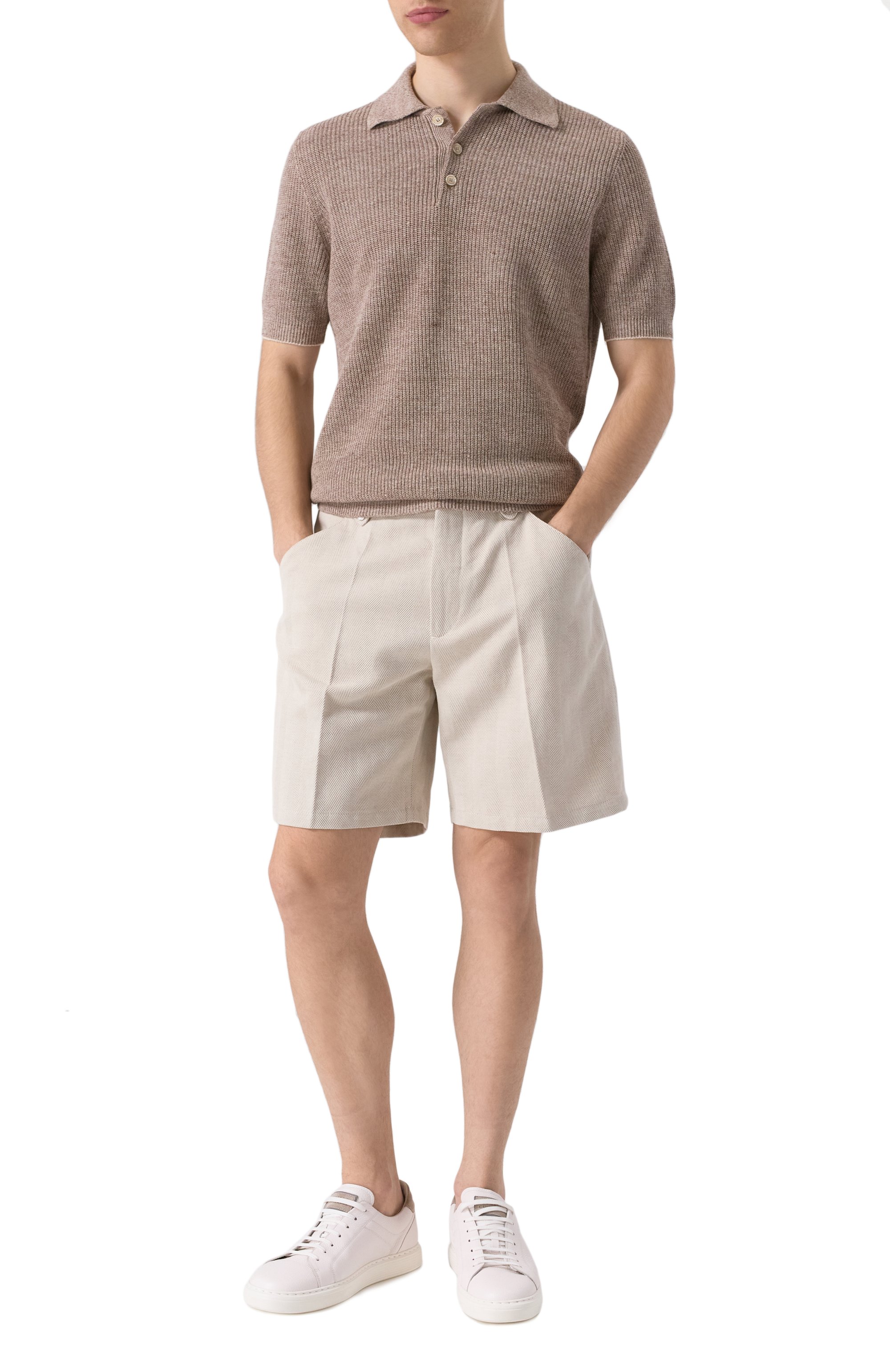 Шорты из хлопка и льна BRUNELLO CUCINELLI, арт. MR471U0055, фото 2