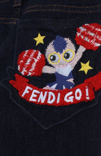 Джинсы прямого кроя с нашивкой FENDI, арт. JFF081/A190/2A-5A, фото 3
