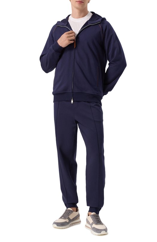 Хлопковая толстовка Brunello Cucinelli MW8639085G Синий  MW8639085G Фото 2