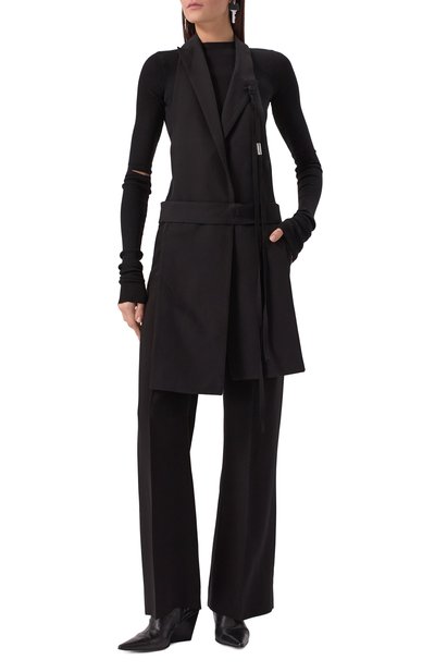 Жилет из вискозы и шерсти ANN DEMEULEMEESTER черного цвета по цене 95050 руб., арт. B0012538/FA556, фото 3 Жилет из вискозы и шерсти ANN DEMEULEMEESTER, арт. B0012538/FA556, фото 3