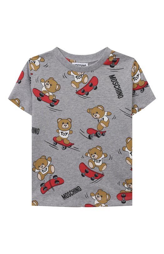 

Хлопковая футболка Moschino, Серый