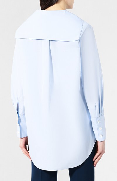 Хлопковая рубашка GIORGIO ARMANI голубого цвета по цене 113500 руб., арт. 9SHCCZ05/TZ192, фото 4 Хлопковая рубашка GIORGIO ARMANI, арт. 9SHCCZ05/TZ192, фото 4