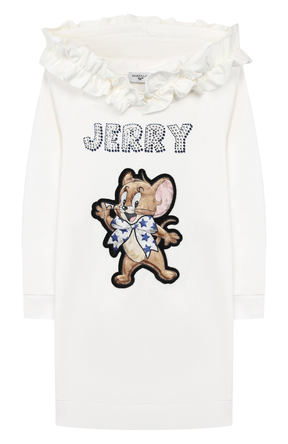 Платье с капюшоном MONNALISA бежевого цвета по цене 17200 руб., арт. 194917RK, фото 1 Платье с капюшоном MONNALISA, арт. 194917RK, фото 1