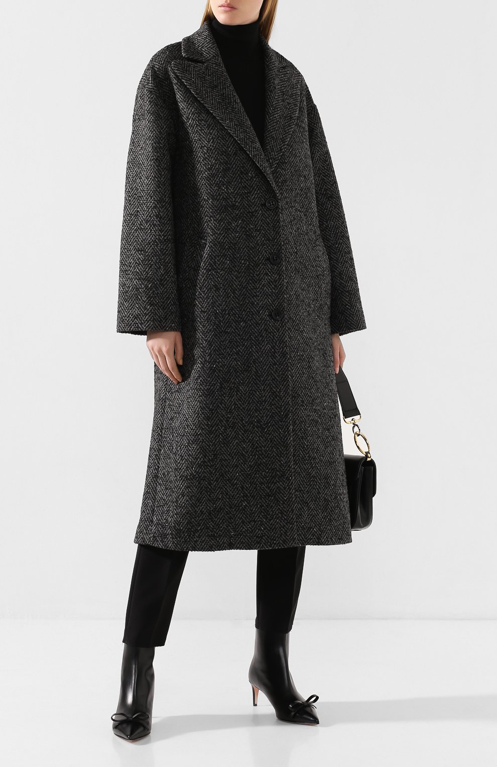 Пальто REDVALENTINO темно-серого цвета по цене 69550 руб., арт. SR0CAA95/4H4, фото 2 Пальто REDVALENTINO, арт. SR0CAA95/4H4, фото 2