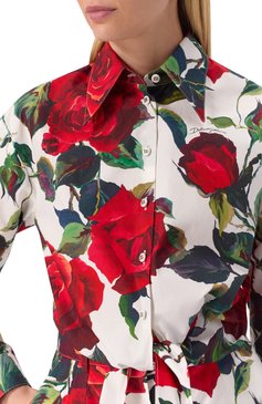 Женская хлопковая рубашка DOLCE & GABBANA разноцветного цвета, арт. F5S65T/HS5S2 | Фото 5 (Рукава: Длинные; Длина (для топов): Удлиненные; Принт: С �принтом; Стили: Кэжуэл; Женское Кросс-КТ: Рубашка-одежда; Материал внешний: Хлопок; Кросс-КТ: костюм; Автоматизация ТО: Проставлено; Размерность: Идёт в размер; Автоматизация состава: Проставлено)
