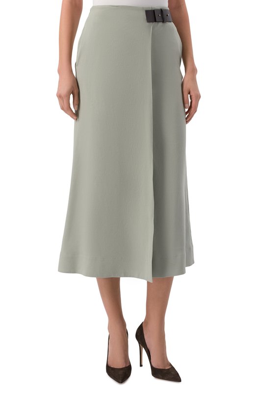 Юбка изо льна и вискозы Lorena Antoniazzi P2640G033A/3347 Зелёный  P2640G033A/3347 Фото 3