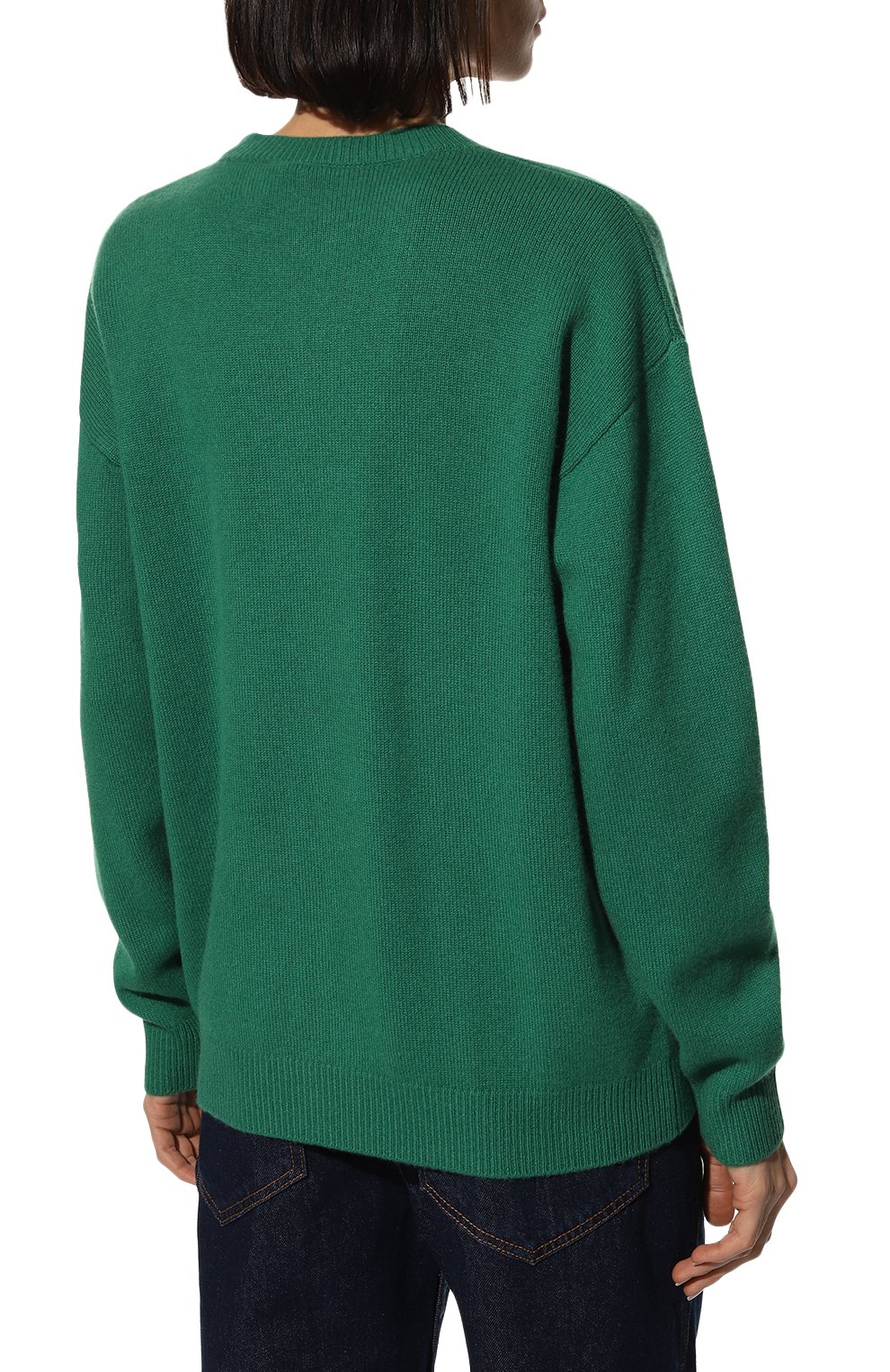 Кашемировый пуловер OLOLOL зеленого цвета по цене 54000 руб., арт. OLKN014/500/W23, фото 4 Кашемировый пуловер OLOLOL, арт. OLKN014/500/W23, фото 4