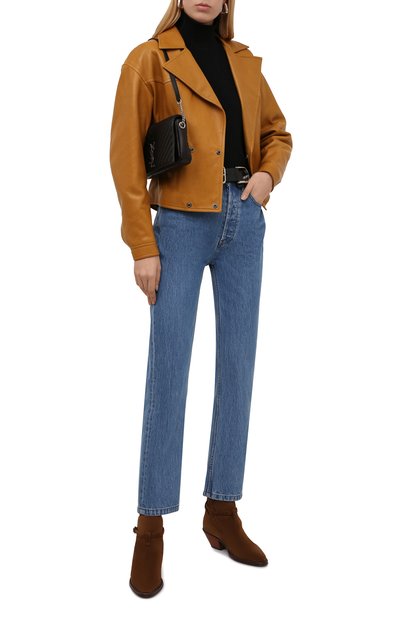 Замшевые �казаки SAINT LAURENT, арт. 670298/1NZ00, фото 2