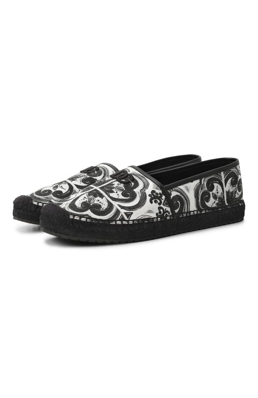 Текстильные эспадрильи Dolce & Gabbana A50730/AD506 Чёрно-белый A50730/AD506