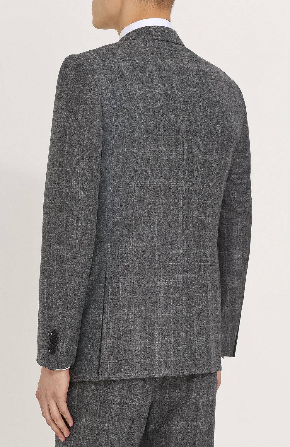 Шерстяной костюм в клетку с пиджаком на двух пуговицах GIORGIO ARMANI, арт. ZSVI5R/ZS138, фото 3