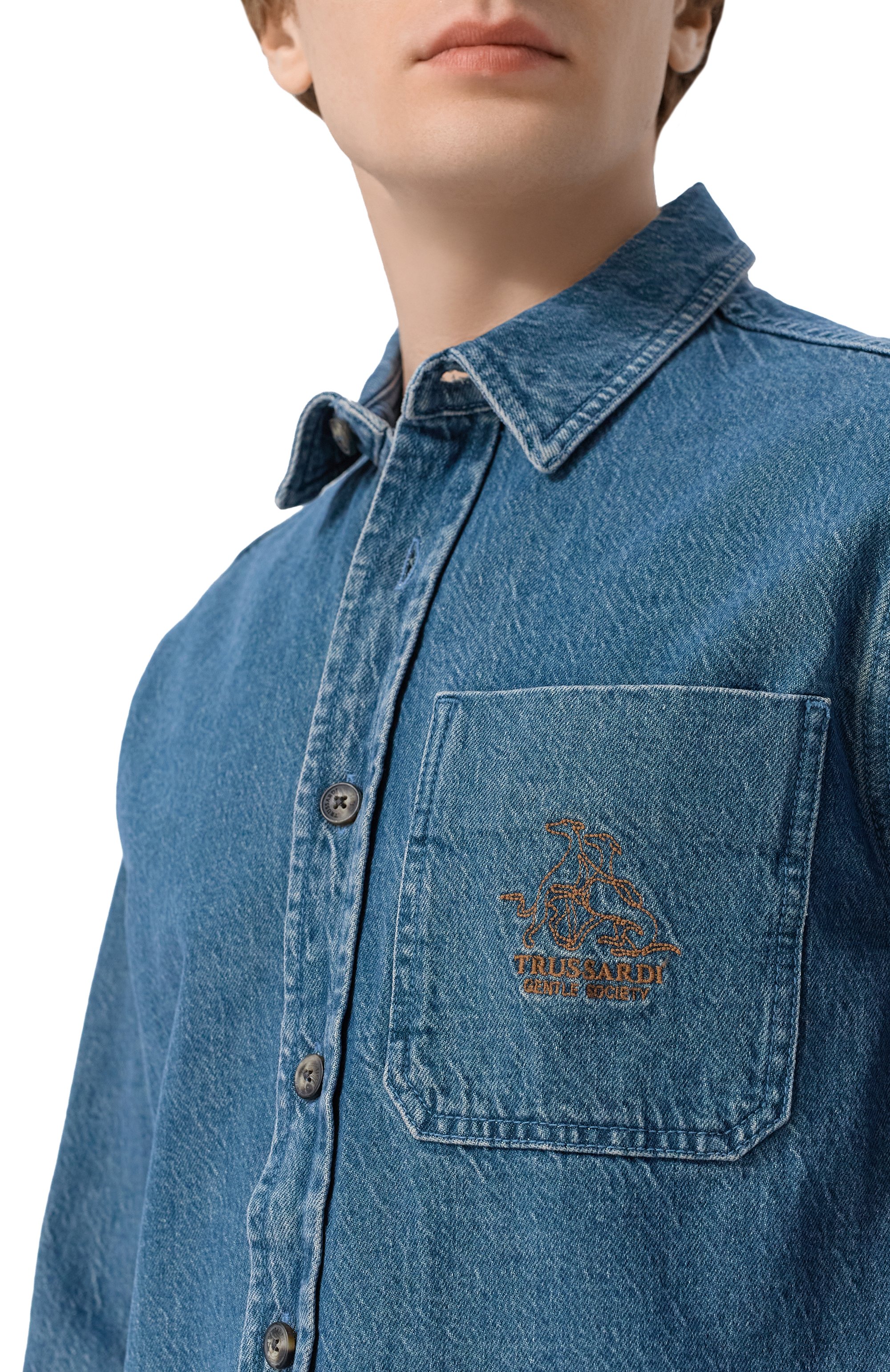 Джинсовая рубашка TRUSSARDI, арт. 54038100024N, фото 5