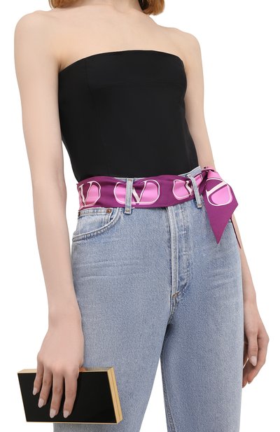 Шелковая повязка на голову VALENTINO розового цвета по цене 24250 руб., арт. XW2E6017/IHN, фото 3 Шелковая повязка на голову VALENTINO, арт. XW2E6017/IHN, фото 3