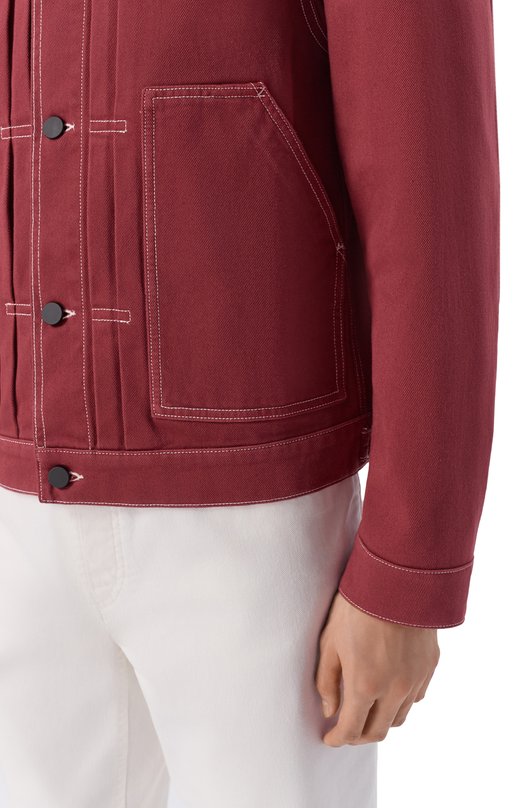 Джинсовая куртка Kiton UGK161K0730H Бордовый  UGK161K0730H Фото 5