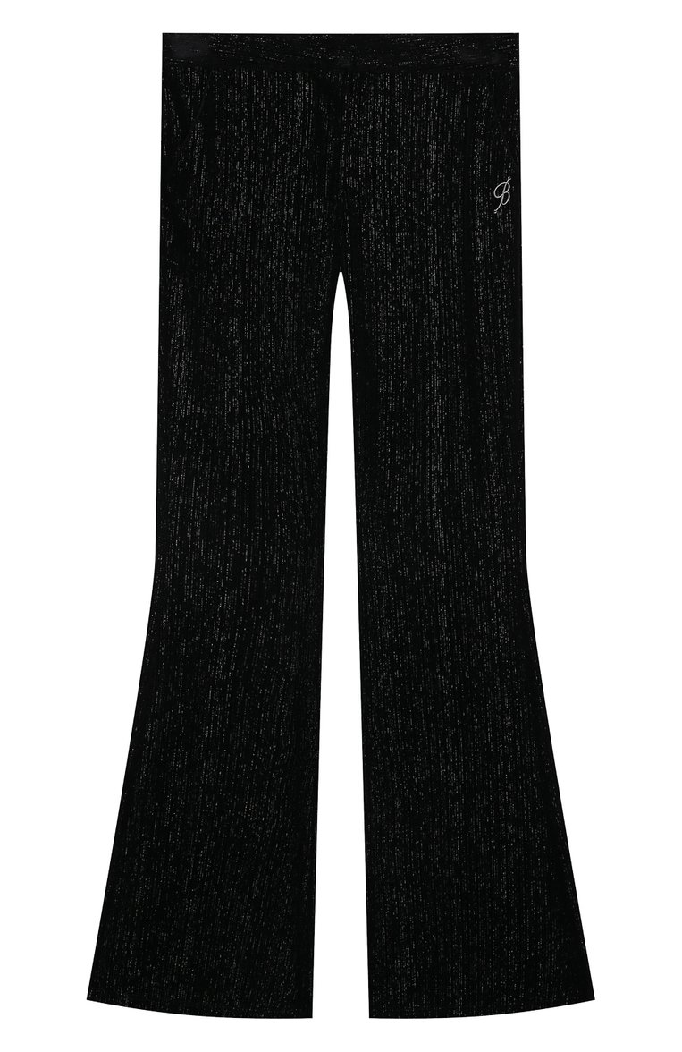 Детские брюки BLUMARINE черного цвета, арт. IF3161J4584 | Фото 1 (Материал подклада: Вискоза; Нос: Не проставлено; Материал внешний: Синтетический материал)