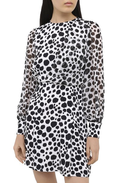 Платье из вискозы MSGM черно-белого цвета по цене 48150 руб., арт. 2941MDA32Y 207688, фото 3 Платье из вискозы MSGM, арт. 2941MDA32Y 207688, фото 3