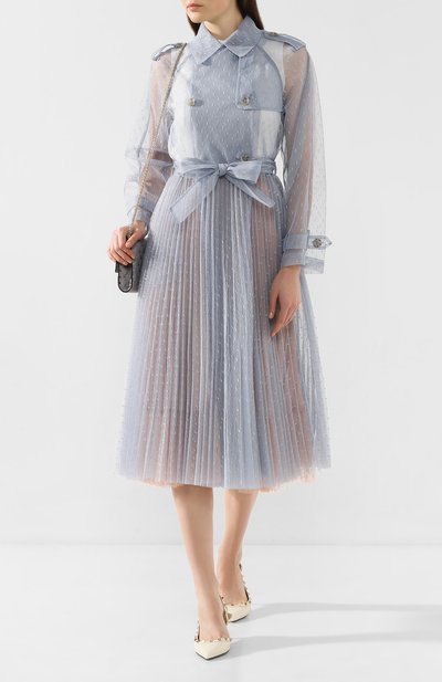 Тренч REDVALENTINO голубого цвета по цене 137500 руб., арт. TR3CHA30/428, фото 2 Тренч REDVALENTINO, арт. TR3CHA30/428, фото 2
