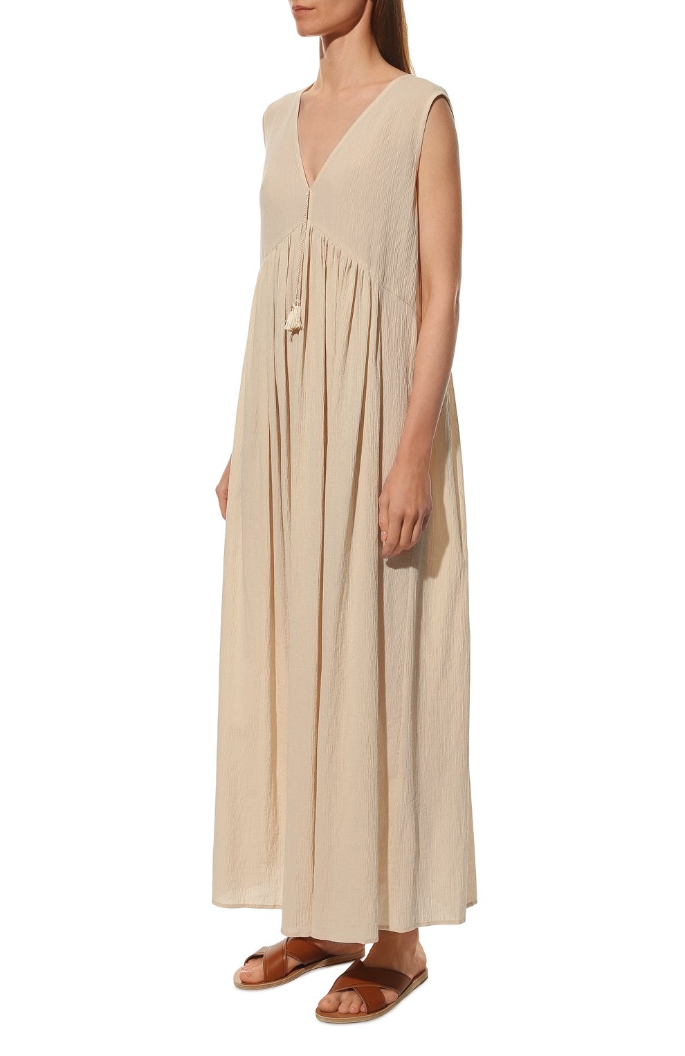 Хлопковое платье WEEKEND MAX MARA кремового цвета по цене 31000 руб., арт. VOLANTE 32210128, фото 3 Хлопковое платье WEEKEND MAX MARA, арт. VOLANTE 32210128, фото 3