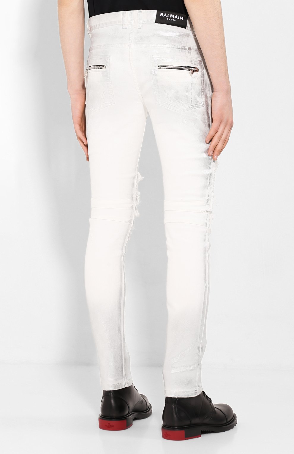 Джинсы BALMAIN белого цвета по цене 119500 руб., арт. TH05442/Z624, фото 4 Джинсы BALMAIN, арт. TH05442/Z624, фото 4