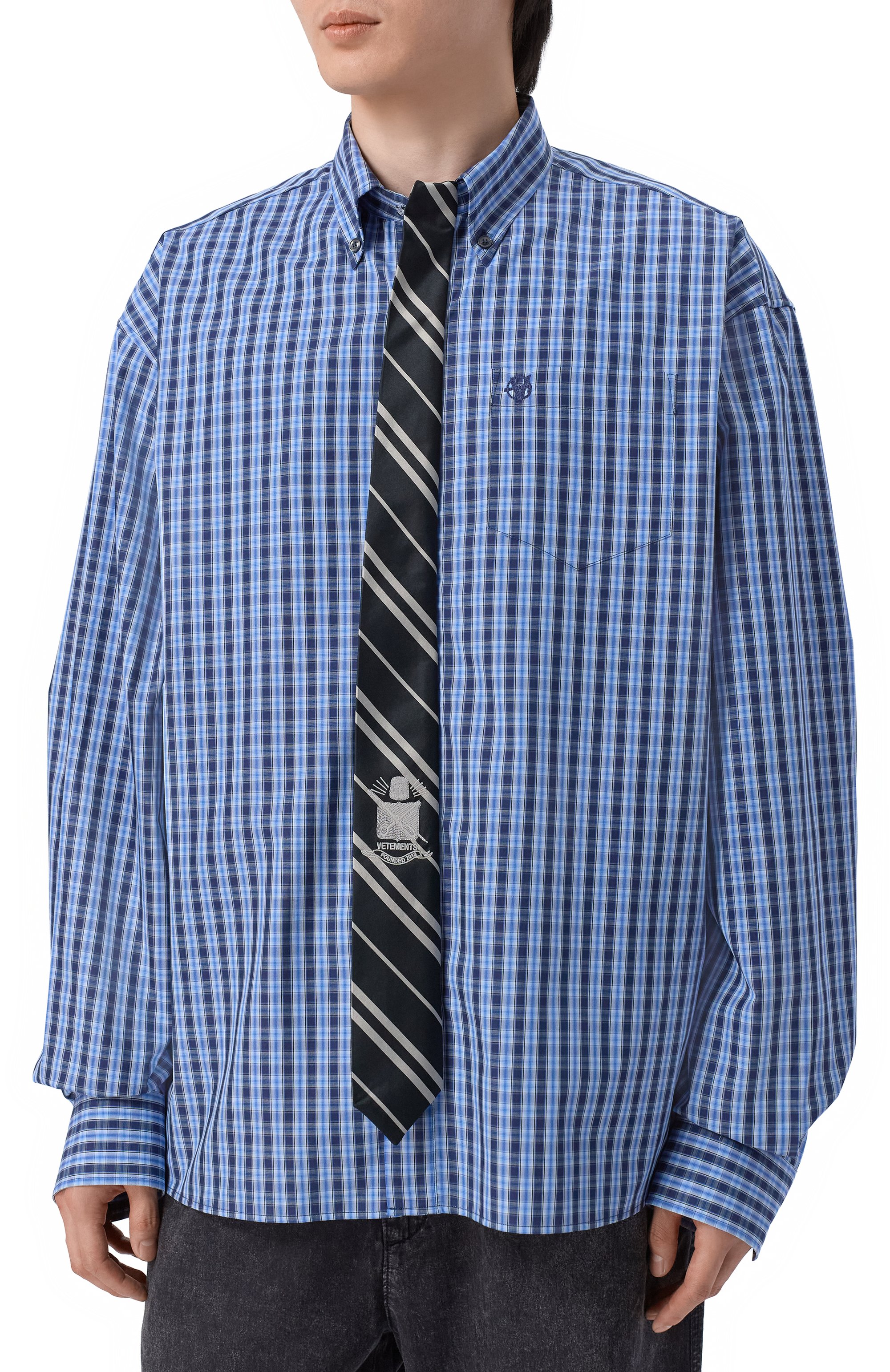 Хлопковая рубашка VETEMENTS, арт. ME76SH035N/26124 P0PLIN, фото 3