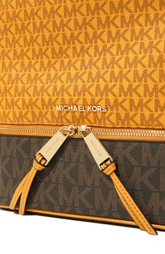 Женский рюкзак rhea zip MICHAEL MICHAEL KORS желтого цвета, арт. 30S0GEZB2V | Фото 3 (Размер: medium; Ма�териал сплава: Проставлено; Материал: Текстиль, Экокожа; Драгоценные камни: Проставлено; Стили: Кэжуэл)