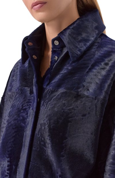 Куртка-рубашка из каракульчи MVST, арт. M022/KARAKULCHA NAVY, фото 5
