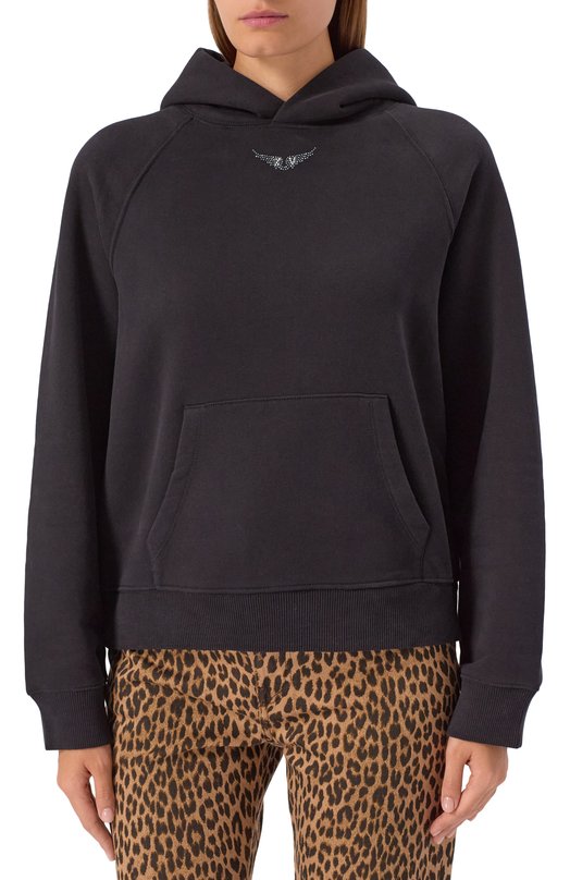 Хлопковое худи Zadig and Voltaire JWSS00600 Чёрный  JWSS00600 Фото 3