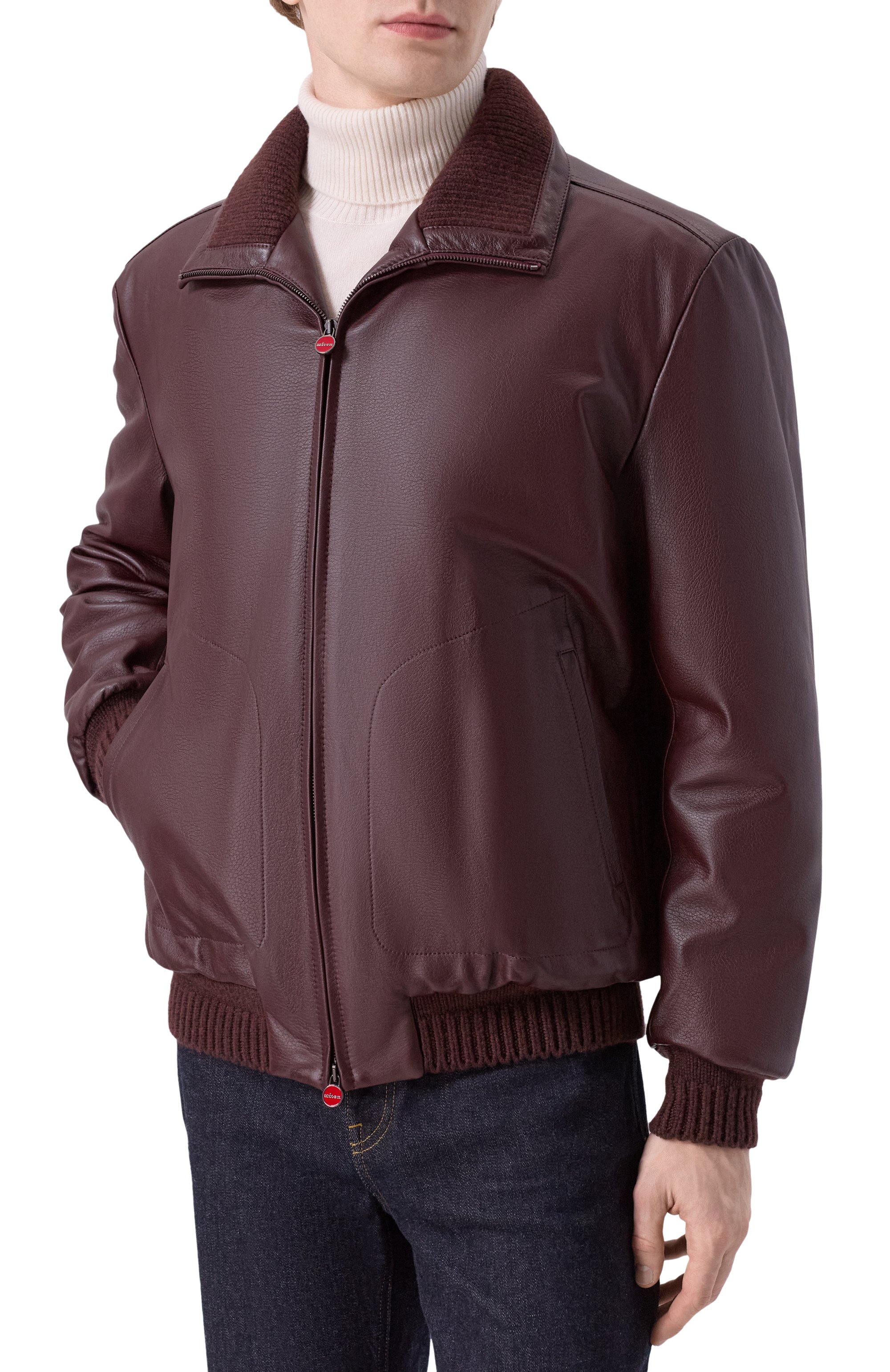 Кожаный бомбер KITON, арт. UW2239V0411H16, фото 3