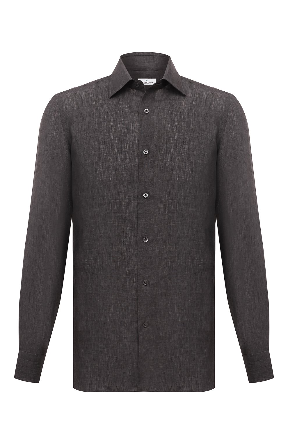 Льняная рубашка GIAMPAOLO темно-серого цвета по цене 36500 руб., арт. 608/TS40302, фото 1 Льняная рубашка GIAMPAOLO, арт. 608/TS40302, фото 1