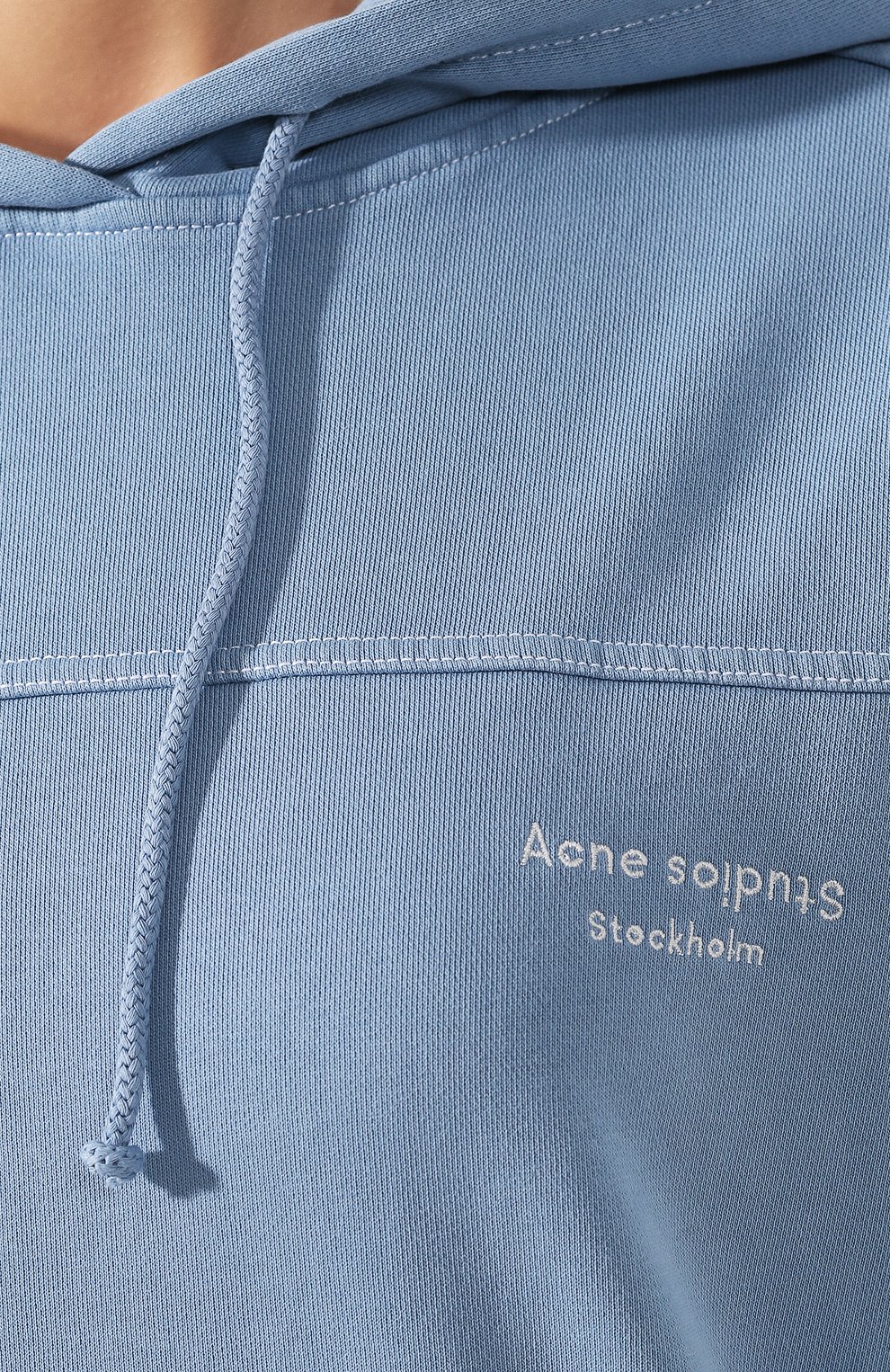 Хлопковое худи ACNE STUDIOS голубого цвета по цене 21350 руб., арт. AI0035, фото 5 Хлопковое худи ACNE STUDIOS, арт. AI0035, фото 5