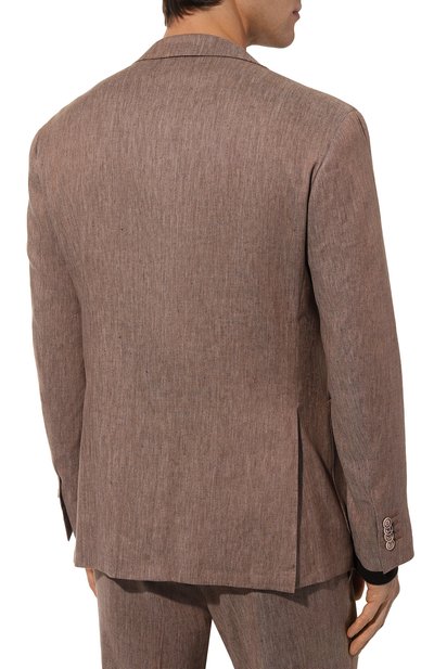 Костюм изо льна и хлопка CANALI коричневого цвета по цене 129500 руб., арт. 20276/53/AE02520/0UTLET AW22-23, фото 3 Костюм изо льна и хлопка CANALI, арт. 20276/53/AE02520/0UTLET AW22-23, фото 3