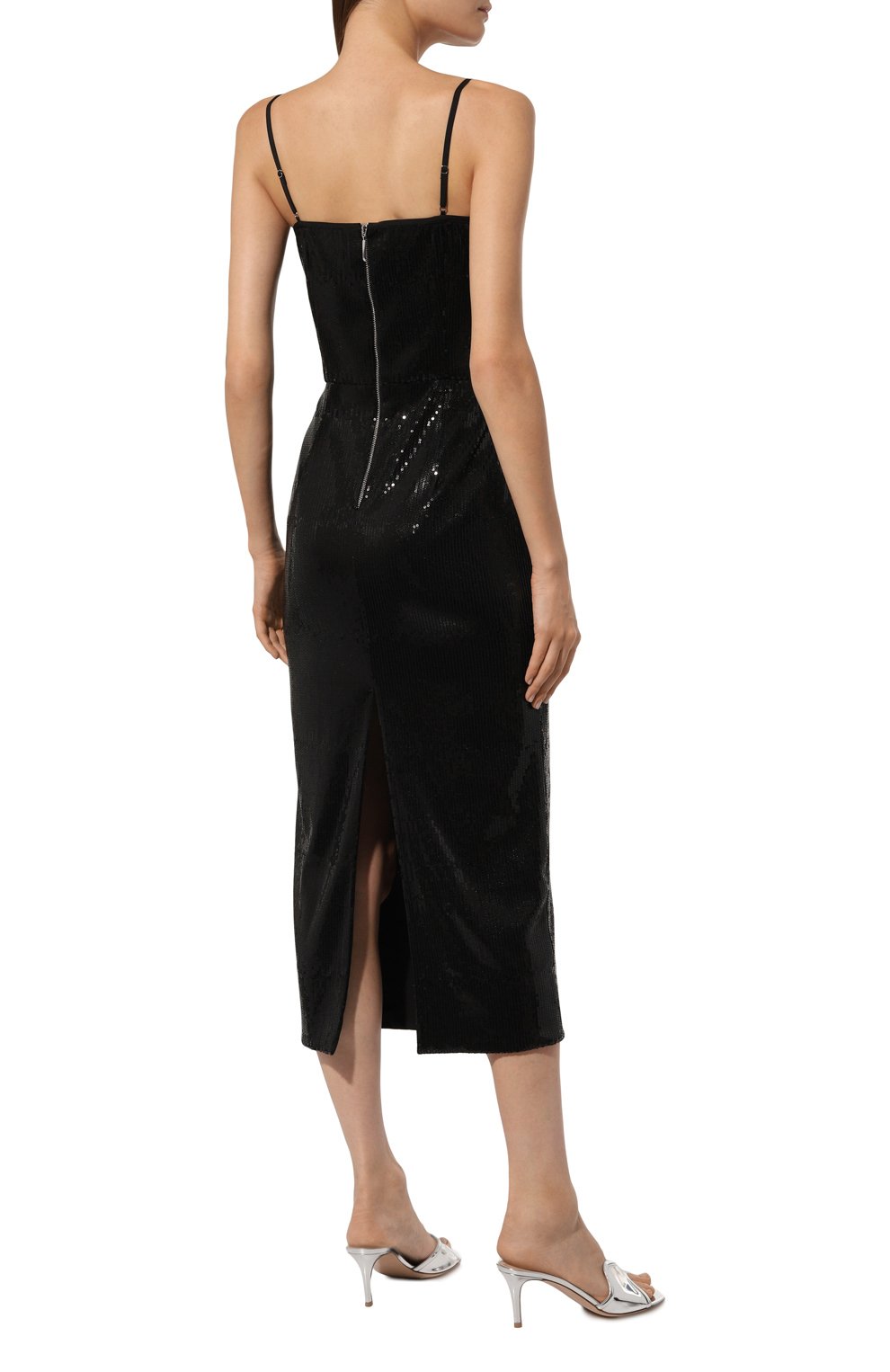 Платье с отделкой пайетками SASHA KIM черного цвета по цене 89000 руб., арт. УТ-00001637, фото 4 Платье с отделкой пайетками SASHA KIM, арт. УТ-00001637, фото 4