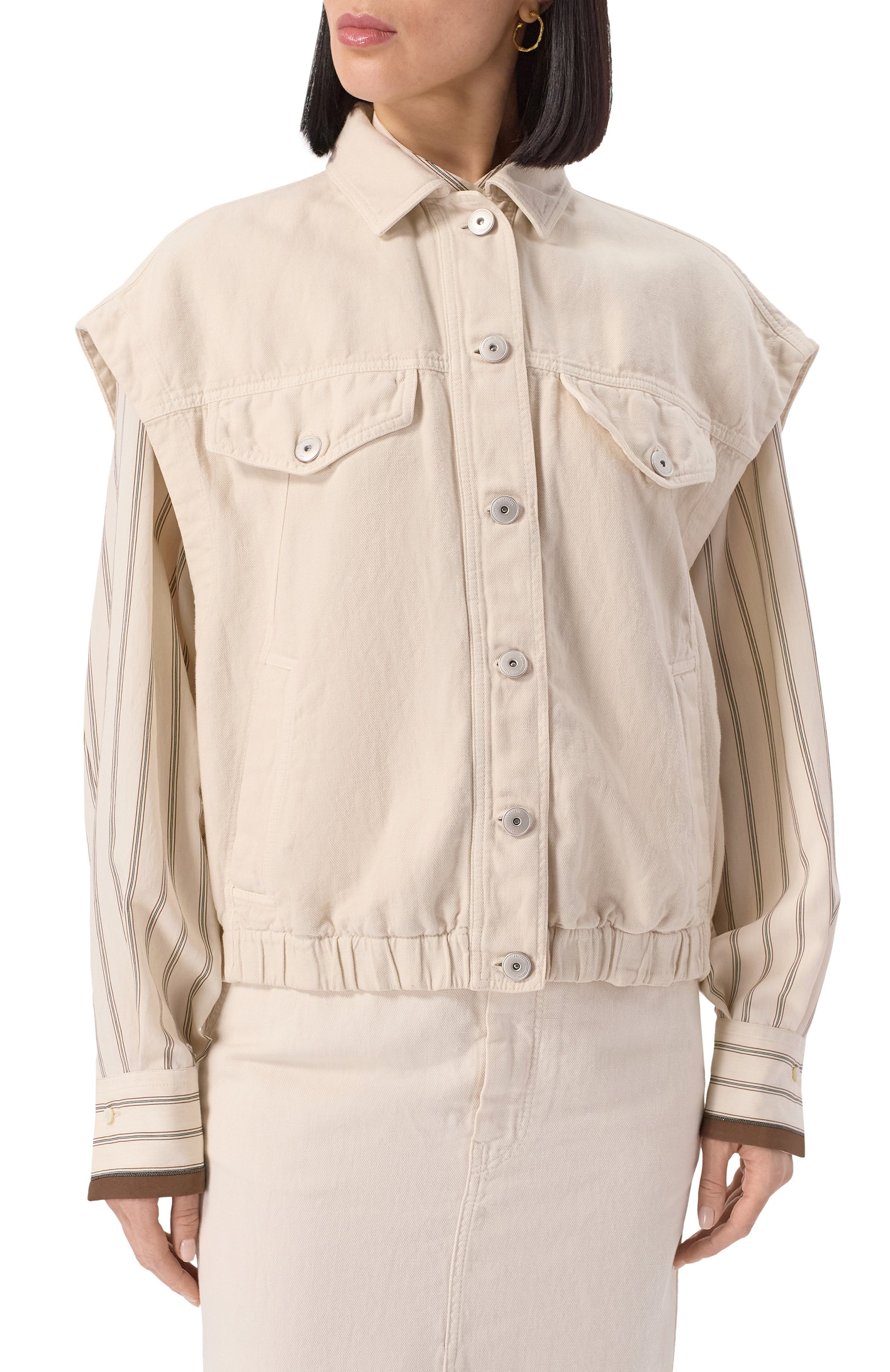 Жилет из хлопка и льна BRUNELLO CUCINELLI, арт. ML996FX706, фото 3