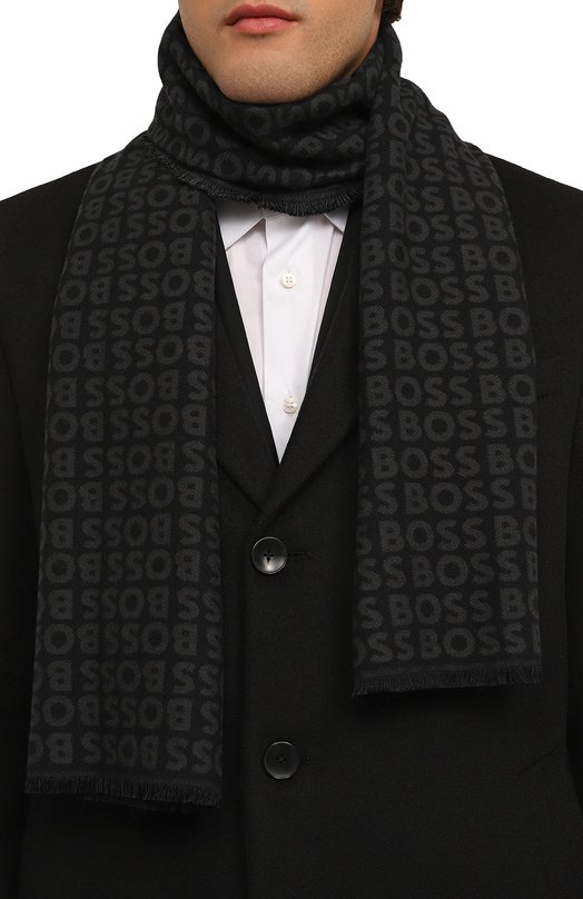Шарф из вискозы BOSS 50518661 Чёрный  50518661 Фото 2