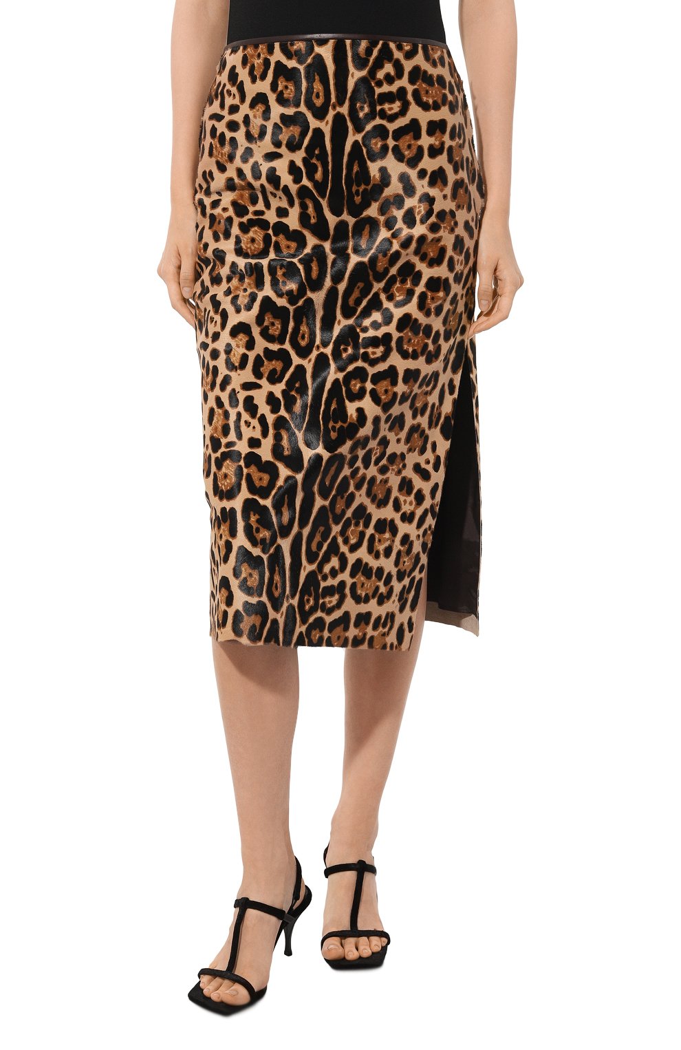 Юбка из меха пони COLOR TEMPERATURE леопардового цвета по цене 214500 руб., арт. Пон-33/55, фото 3 Юбка из меха пони COLOR TEMPERATURE, арт. Пон-33/55, фото 3