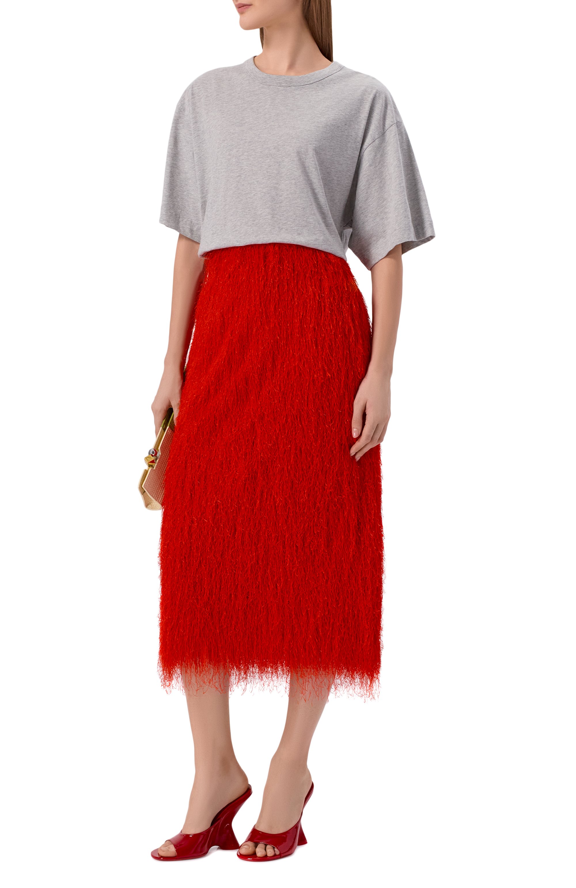 Юбка DRIES VAN NOTEN красного цвета по цене 92650 руб., арт. 010860/3038, фото 2 Юбка DRIES VAN NOTEN, арт. 010860/3038, фото 2