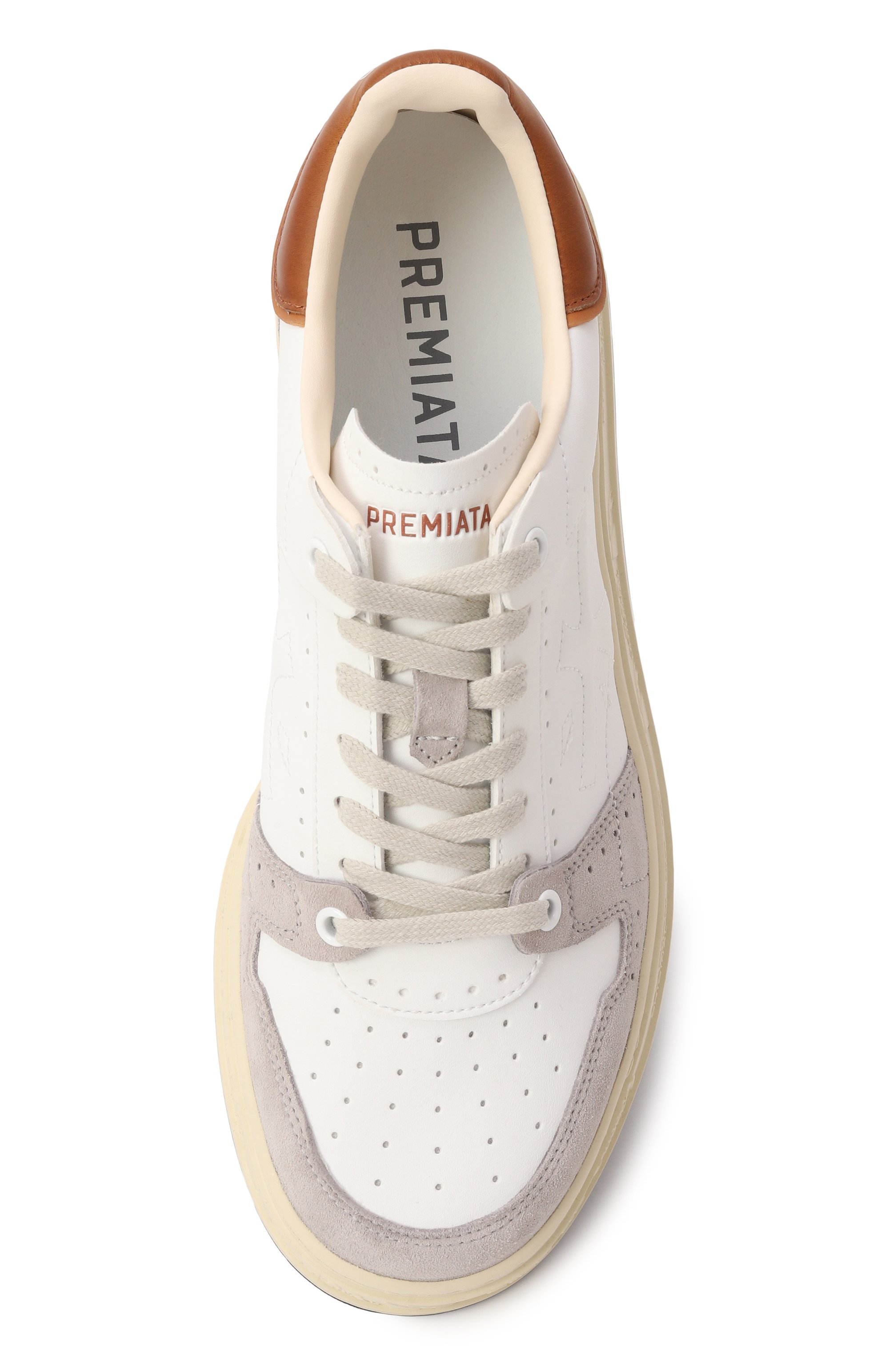 Комбинированные кеды quinn PREMIATA белого цвета по цене 31500 руб., арт. QUINN/VAR 7322, фото 6 Комбинированные кеды quinn PREMIATA, арт. QUINN/VAR 7322, фото 6