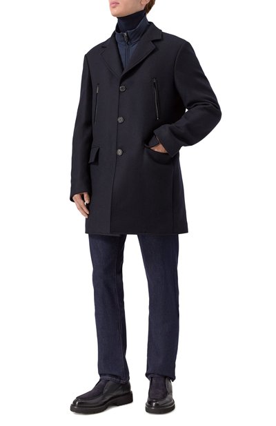 Шерстяное пальто PAUL&SHARK темно-синего цвета по цене 124000 руб., арт. 15312170, фото 2 Шерстяное пальто PAUL&SHARK, арт. 15312170, фото 2