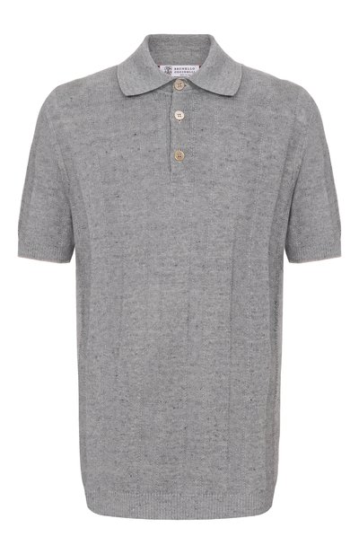 Мужская поло изо льна и хлопка BRUNELLO CUCINELLI, арт. M2L707815