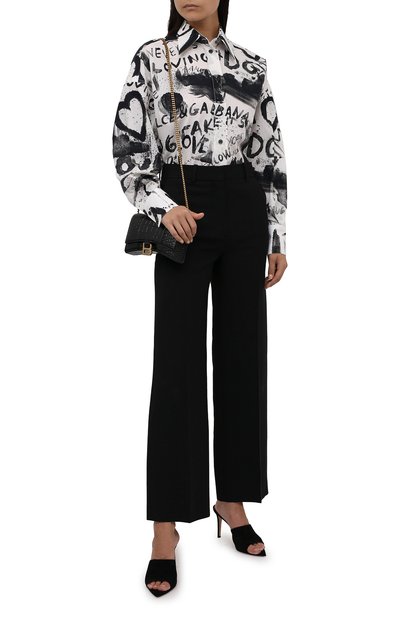 Хлопковая рубашка DOLCE & GABBANA черно-белого цвета по цене 120500 руб., арт. F5N84T/HS5K4, фото 2 Хлопковая рубашка DOLCE & GABBANA, арт. F5N84T/HS5K4, фото 2