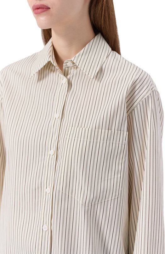 Хлопковая рубашка Zadig and Voltaire WWSH02255 Кремовый  WWSH02255 Фото 5