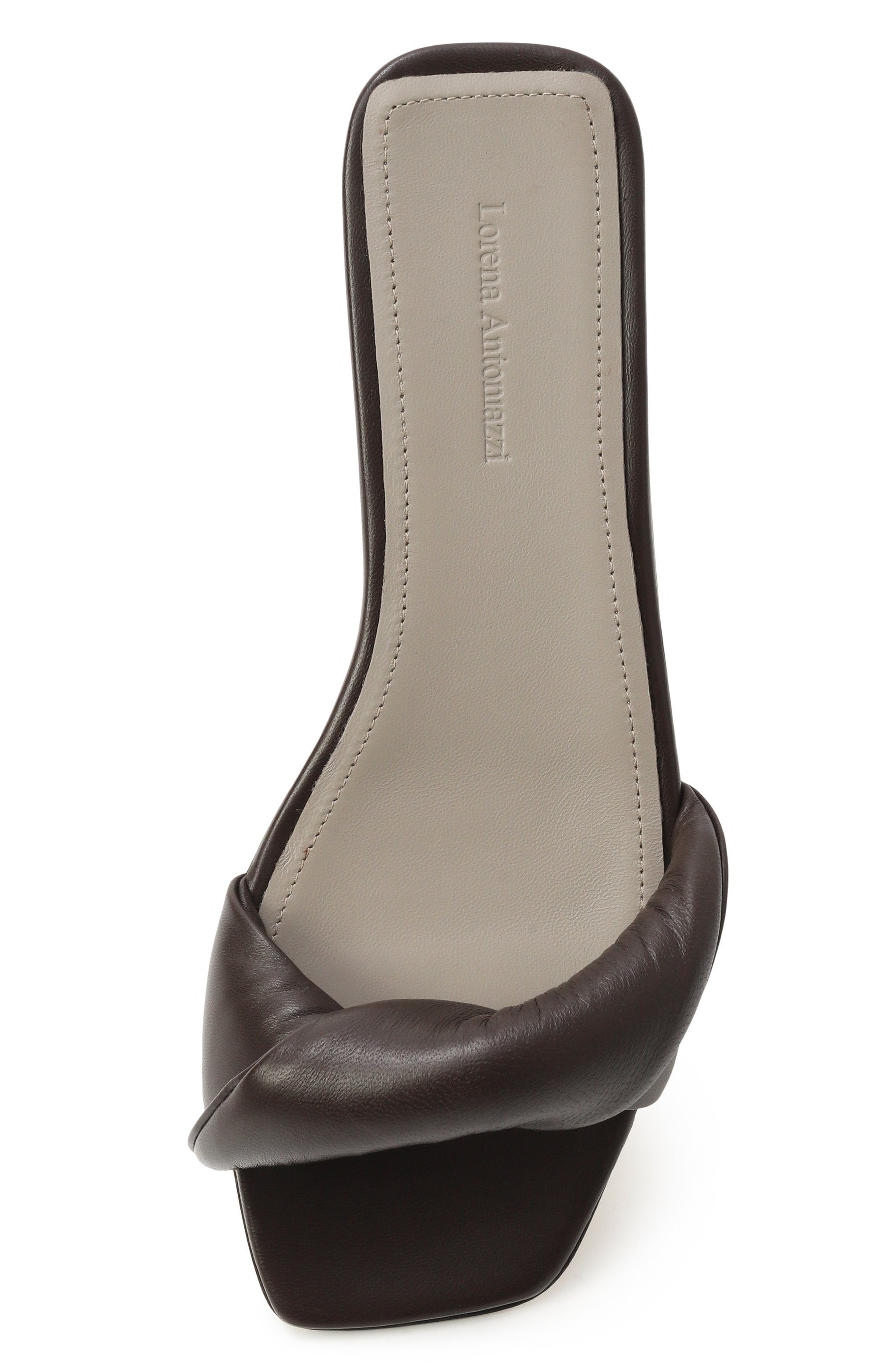 Кожаные шлепанцы LORENA ANTONIAZZI темно-коричневого цвета по цене 52400 руб., арт. R25251SC27A/9841, фото 6 Кожаные шлепанцы LORENA ANTONIAZZI, арт. R25251SC27A/9841, фото 6