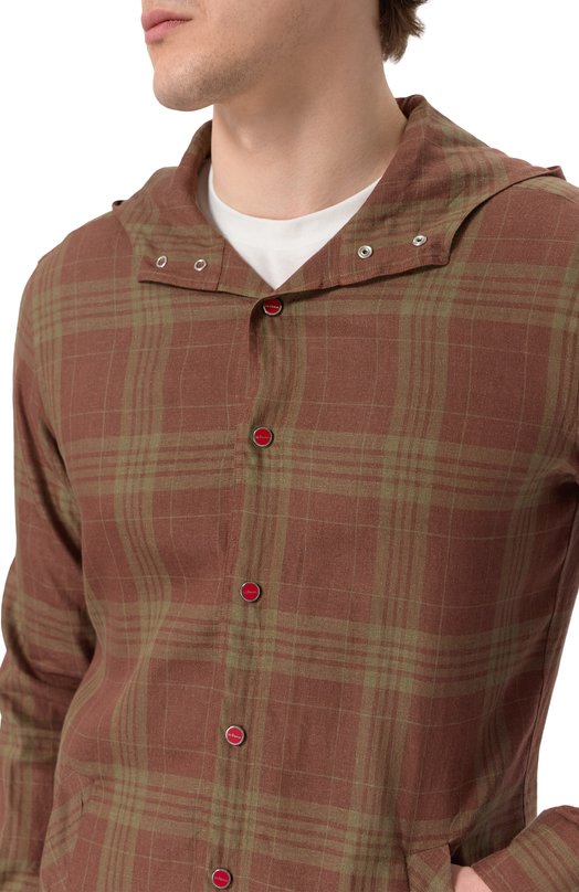 Льняная рубашка Kiton UMCMARH0926910 Коричневый  UMCMARH0926910 Фото 5