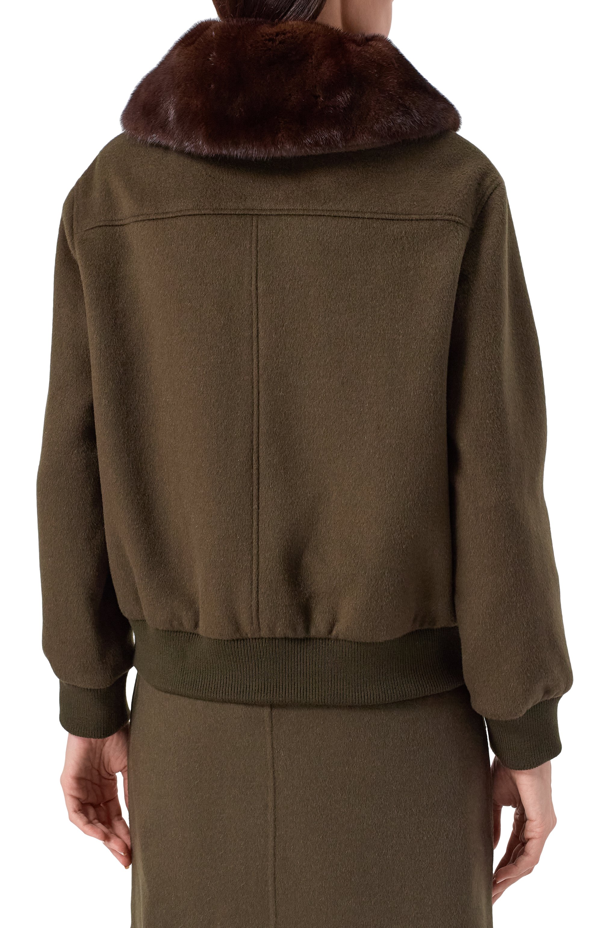 Бомбер с отделкой из норки YVES SALOMON, арт. 26WYV05660CAVI, фото 4