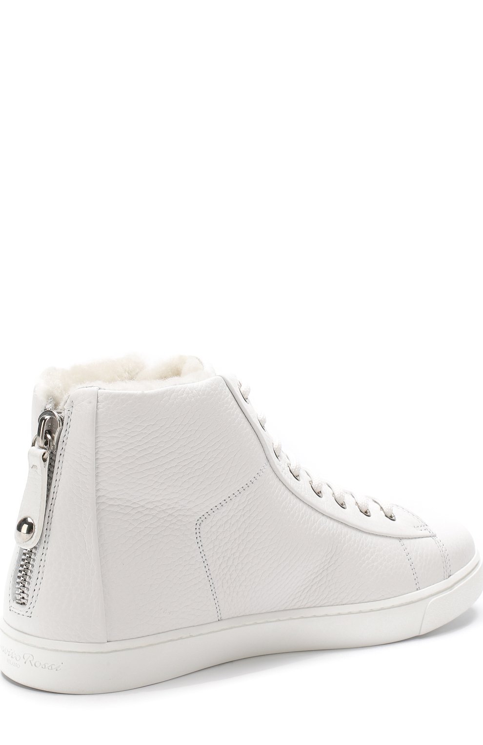 Высокие кожаные кеды peter с меховой подкладкой GIANVITO ROSSI, арт. S20386.W1WHT.B0XBIAN, фото 4