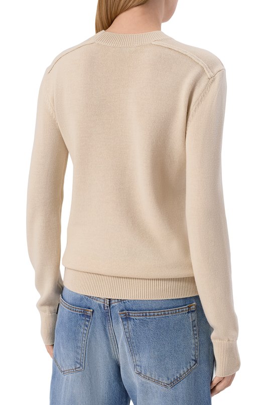 Шерстяной пуловер Burberry 8103192 Бежевый  8103192 Фото 4