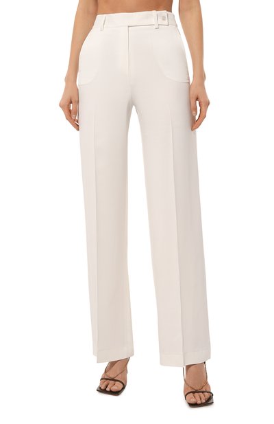 Брюки из вискозы KITON белого цвета по цене 111000 руб., арт. D48109K0962B, фото 3 Брюки из вискозы KITON, арт. D48109K0962B, фото 3